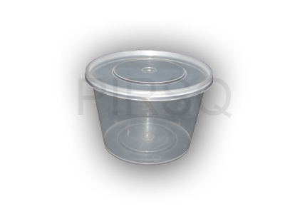 TRANSPARENT ROUND PLASTIC BOWL WITH LID | 500 ML Image