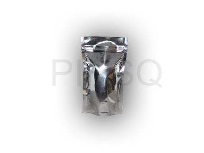 Silver Stand up pouch With Ziplock | W - 3.5" X H - 6" Image