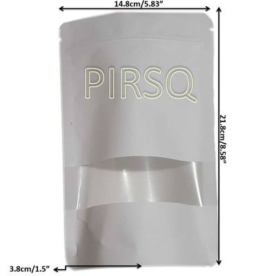 White Stand Up Pouch With Ziplock And  Window | W - 6" X H - 8.5" Image