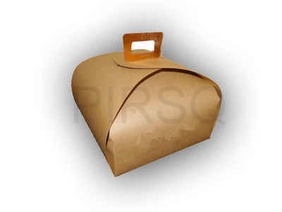 Cake Box With Handle | 500 Gram | W-8" X  L-8" X H-4" Image
