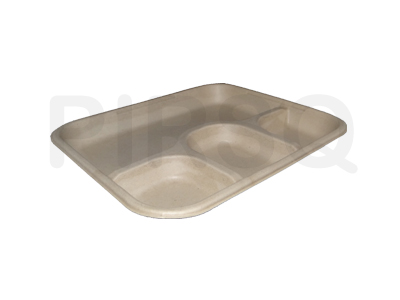 Bagasse Meal Tray With 4 Compartment  Image