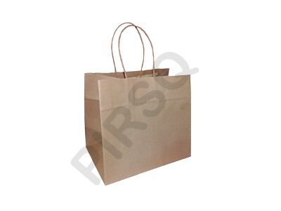 Brown Paper Bag With Handle | W-15 CM X L-22 CM X H-20 CM Image