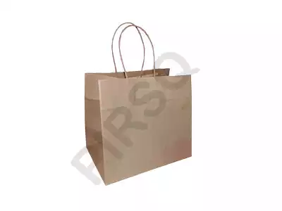 Brown Paper Bag With Handle | W-15 CM X L-22 CM X H-20 CM