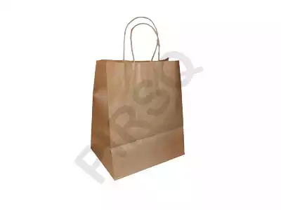 Brown Paper Bag With Handle | W-15 X L-22 X H-26