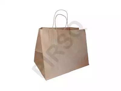 Brown Paper Bag With Handle | W-20 CM X L-34 CM X H-23 CM
