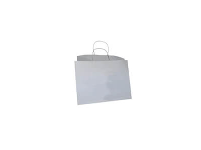 White Paper Bag With Handle | W-15 CM X L-22 CM X H-20 CM Image