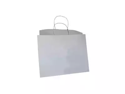 White Paper Bag With Handle | W-19 CM X L-29 CM X H-23 CM