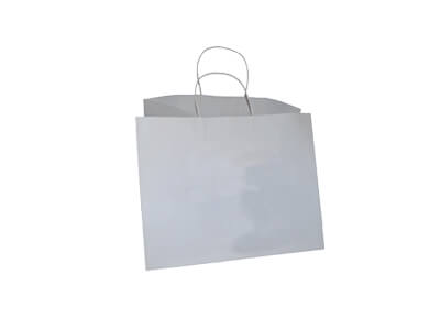 White Paper Bag With Handle | W-34 CM X L-37 CM X H-29 CM Image