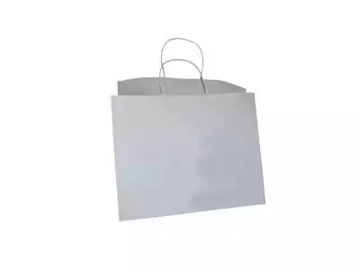 White Paper Bag With Handle | W-34 CM X L-37 CM X H-29 CM