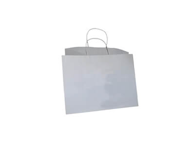White Paper Bag With Handle | W-20 CM X L-34 CM X H-23 CM Image