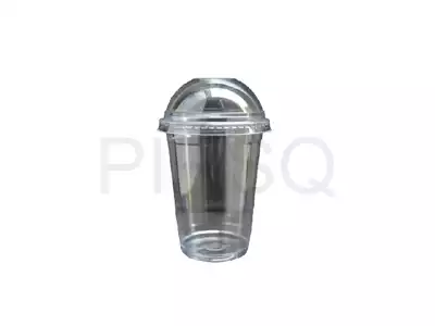 Plastic Glass With Lid | 350 ML