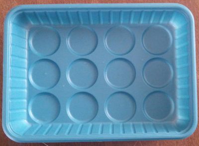 BLUE PLASTIC RECTANGLE  TRAY | PUNNET | 0.5 KG Image