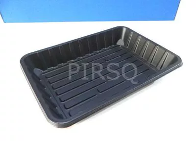 PLASTIC RECTANGLE BLACK TRAY | PUNNET |  L-240 mm x W-215 mm x D-40 mm | 2 KG