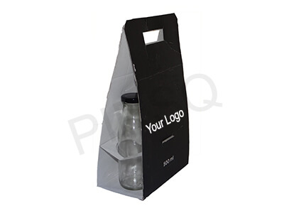 Glass Bottle Holder With Logo | 2 Bottle Image