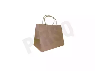 Brown Paper Bag With Handle | W-13 CM X L-28 CM X H-20 CM