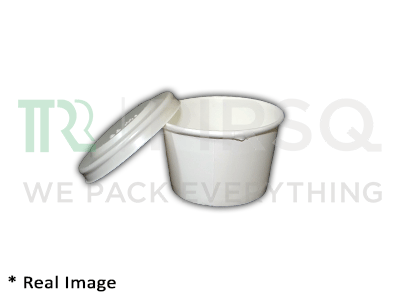 Paper Container With Plastic Lid | Chutney Bowl | 90 ML Image