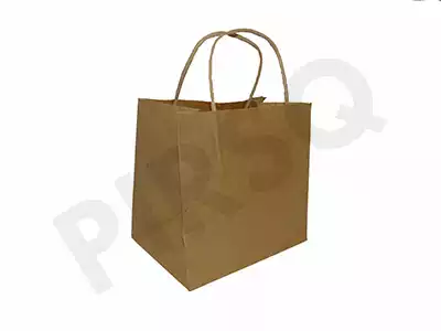 Brown Paper Bag With Handle | W-12.5 CM X L-18 CM X H-17 CM