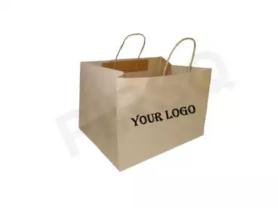 Brown Kraft Paper Bag With Handle | Imported Paper | W- 25 CM X L-33 CM X H-22 CM