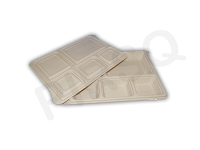 4CP Meal Tray with Lid - Black (1000ml)