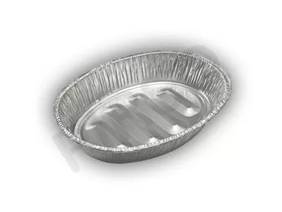 Aluminium Food Container With Paper Lid | Oval | 600 ML