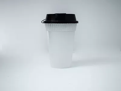 White Plastic Glass With Lid | 250 ML