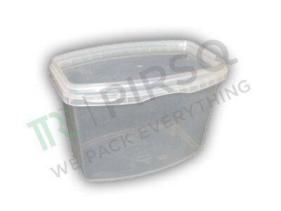 TAMPER PROOF PLASTIC TRANSPARENT CONTAINER WITH LID | 650 ML Image