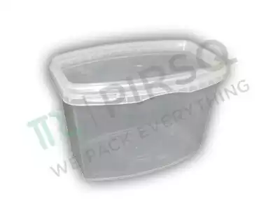TAMPER PROOF PLASTIC TRANSPARENT CONTAINER WITH LID | 650 ML