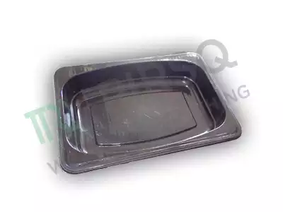 Black Pasta Tray With Lid | 500 Gram