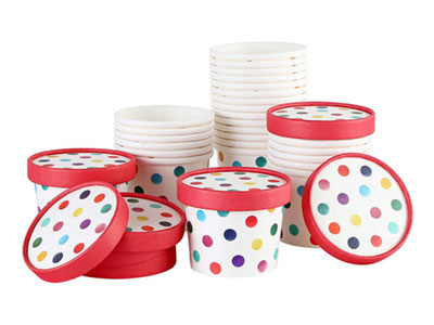 Printed Paper Container with Lid | 250 ML Image