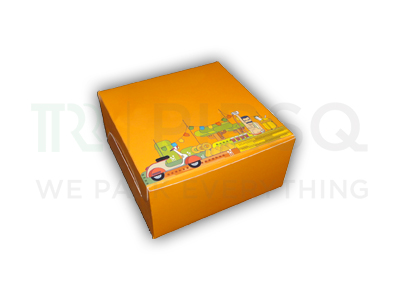Paper Box With Logo | Meal Box | W - 6" X L - 6" X H - 3" Image