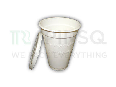 Cornstarch Cup With Lid | Eco Friendly | 350 ML Image