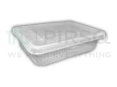 Transparent Rectangular Plastic Container With Lid | 750 ML