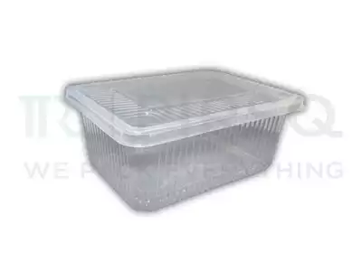 Transparent Rectangular Plastic Container With Lid | 1000 ML