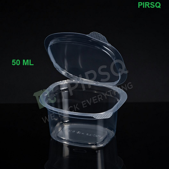 Transparent Plastic Food Container with Lid | Ideal for Chutney, Dips & Small Portions | 50 ML