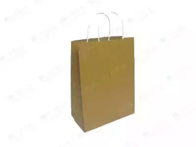 Brown Paper Bag With Handle | Natural Kraft | H-16" X L-12" X W-5"