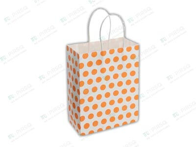 Paper Bag With Handle | Patterned Bag | H-12" X L-9" X W-4" Image
