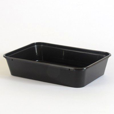 Black Rectangular Plastic Container With Lid | 750 ML Image