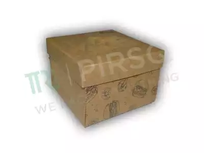 Brown Paper box With Lid | With Logo | W-5" X L-5" X H-3.5"