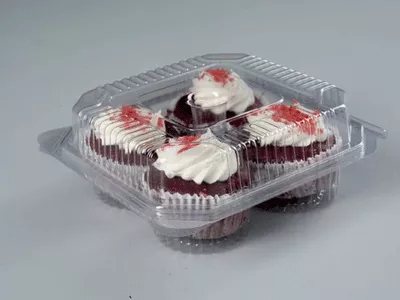 CUP CAKE CONTAINER | HINGED BOX | 4 CUP CAKE