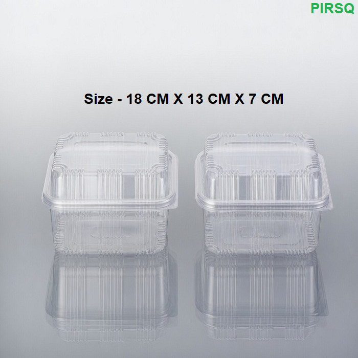 750ml Rectangular Plastic Hinged Box with High Lid | Clear High Dome Takeaway Container