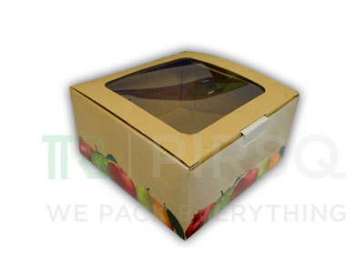 Fruit and Vegetables Box with Window | W-7" X L-7" X H-3" Image