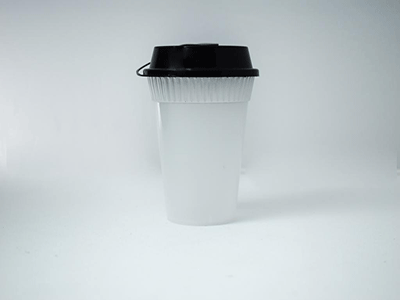 White Plastic Cup With Lid | 300 ML Image