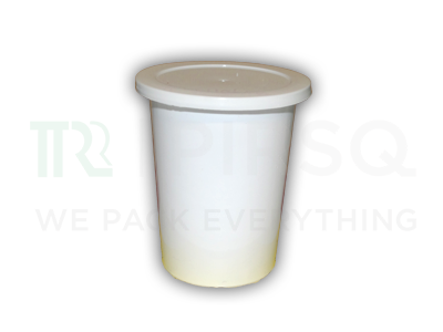 Milky White Plastic Cup With Lid | 200 ML Image