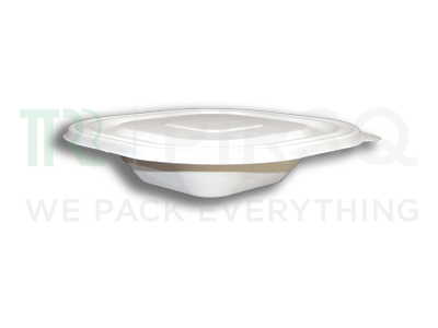 Bagasse Bowl With Smart Lock Lid | Biryani Bowl | 350 ML Image