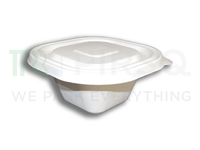 Bagasse Bowl With Smart Lock Lid | 500 ML Image