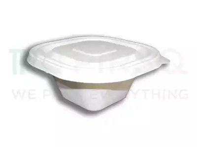 Bagasse Bowl With Smart Lock Lid | Biryani Bowl | 650 ML