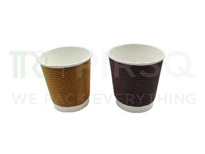 Rippled Paper Cup | Brown | 200 ML Image