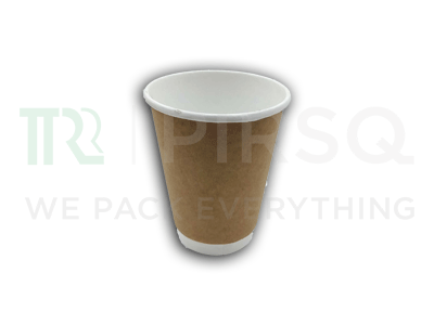 Double Wall Paper Cup | White + Kraft | 350 ML Image