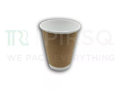 Double Wall Paper Cup | White + Kraft | 350 ML