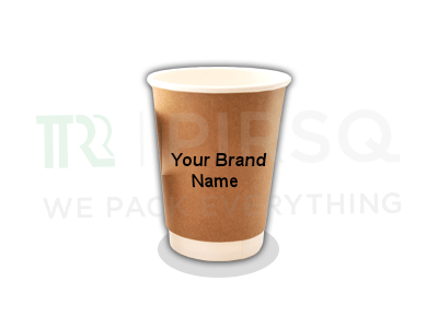 Paper Cup | White + Kraft | With Printing | 350 ML Image